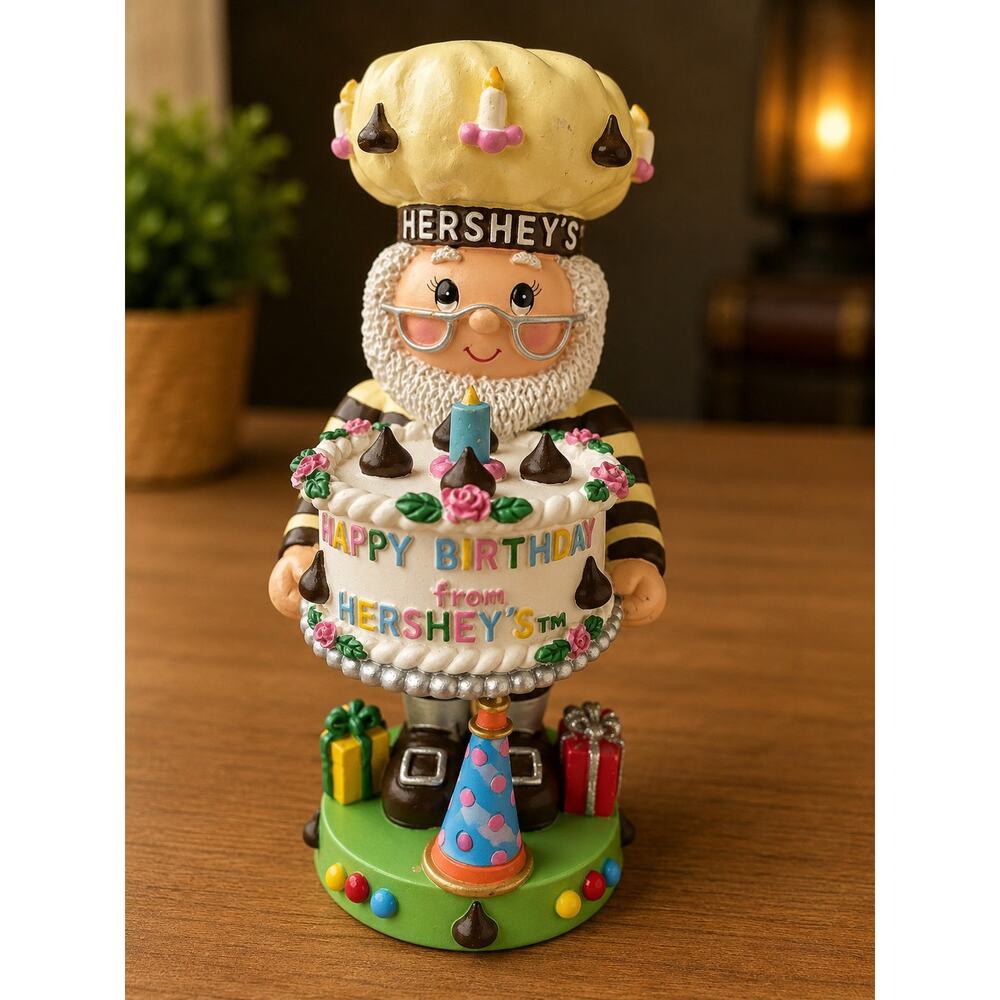 Hershey's "Happy Birthday" figurine, likely by Kurt Adler chocolate kisses